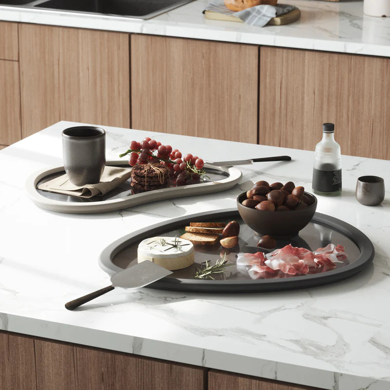 Hub Serving Trays, Set Of 2 Charcoal/Grey