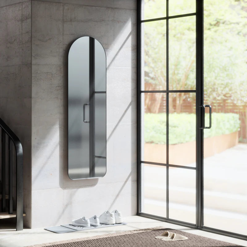 Hubba Arched Leaning Mirror 20X62" Metallic/Titanium