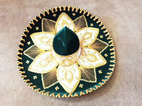 SOMBRERO MARIACHI VERDE/DORADO