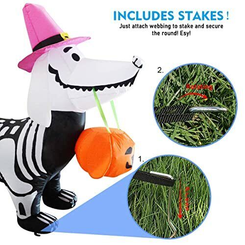 5FT Length Inflatable Skeleton Dog Blow Up