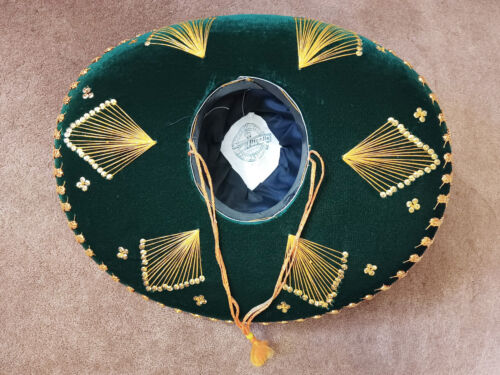 SOMBRERO MARIACHI VERDE/DORADO