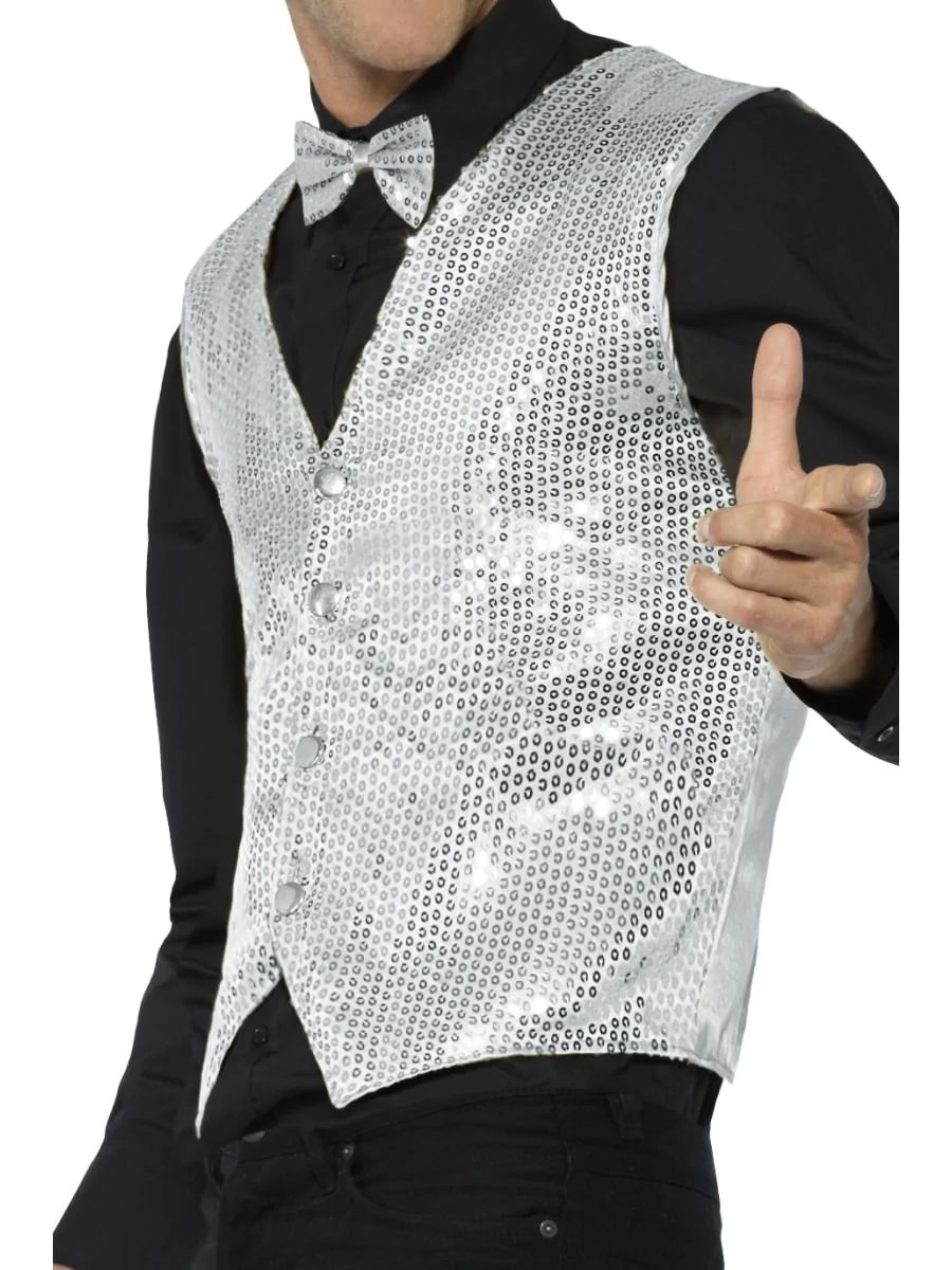 Sequin Waistcoat, Silver