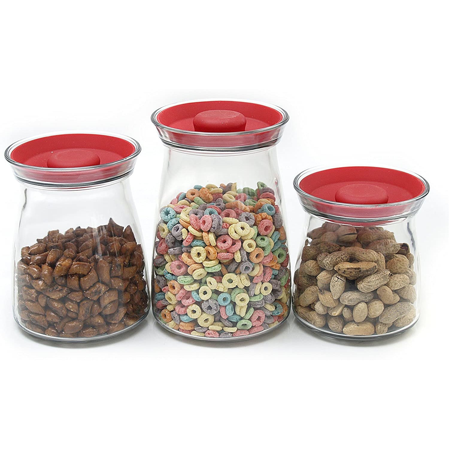 Glass Studio Jar w/ Red Silicone Lid 48oz