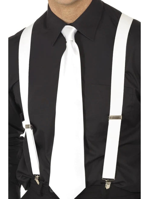 White Elasticated Braces