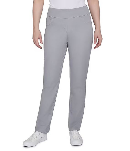 Soft Twill Straight Leg Pull-On Pants Grey - Ruby Rd