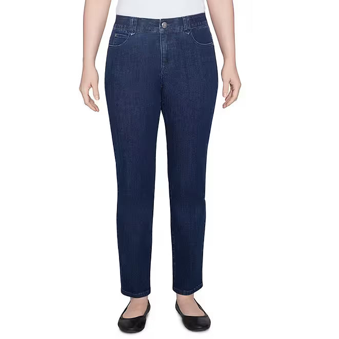 Soft Denim Pull-On Boot-Cut Jeans Dark Indigo -Ruby Rd