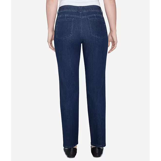 Soft Denim Pull-On Boot-Cut Jeans Dark Indigo -Ruby Rd