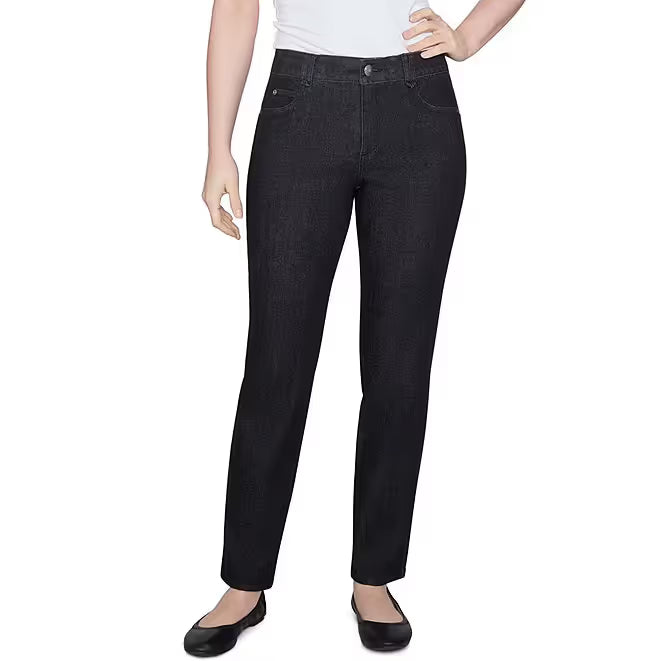 Soft Denim Pull-On Boot-Cut Jeans Black -Ruby Rd