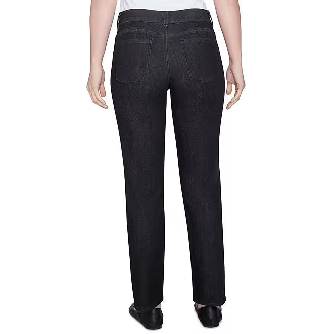 Soft Denim Pull-On Boot-Cut Jeans Black -Ruby Rd