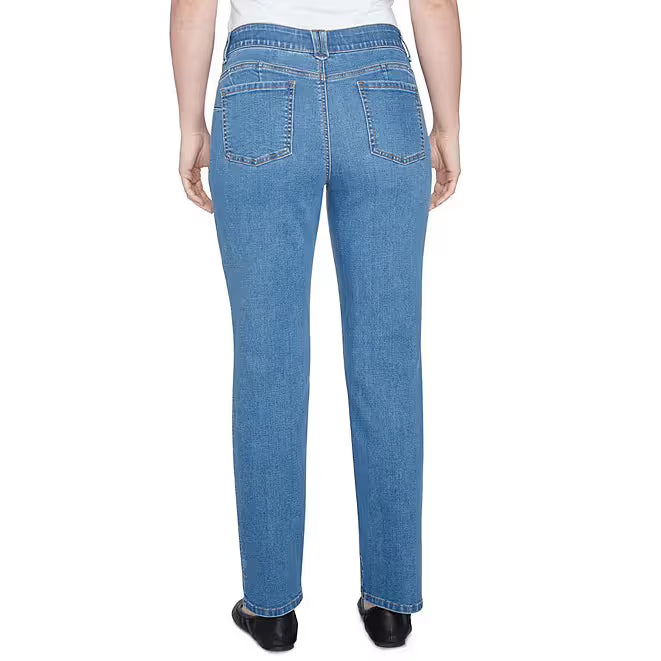Soft Denim Pull-On Boot-Cut Jeans Light Indigo -Ruby Rd