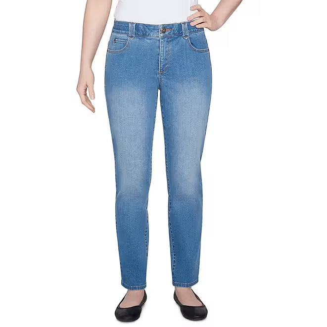 Soft Denim Pull-On Boot-Cut Jeans Light Indigo -Ruby Rd