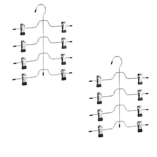 Black/Chrome S/2 4-Tier Pant & Skirt Gel Hanger