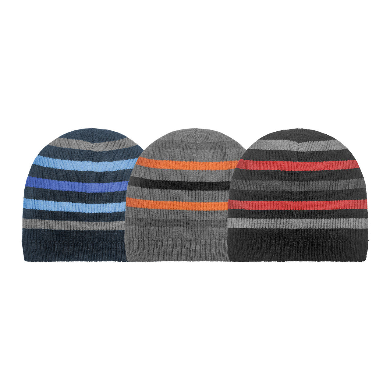FLEECE LINED ACRYLIC STRIPE BEANIE