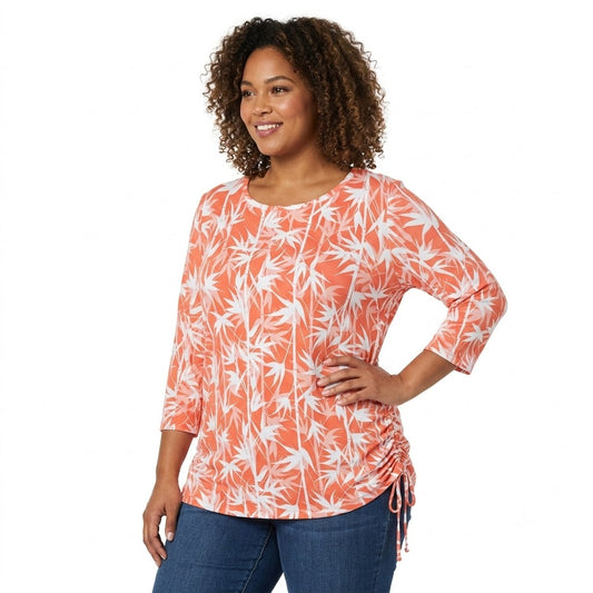 Blusa Floral Coral Ruby Rd X