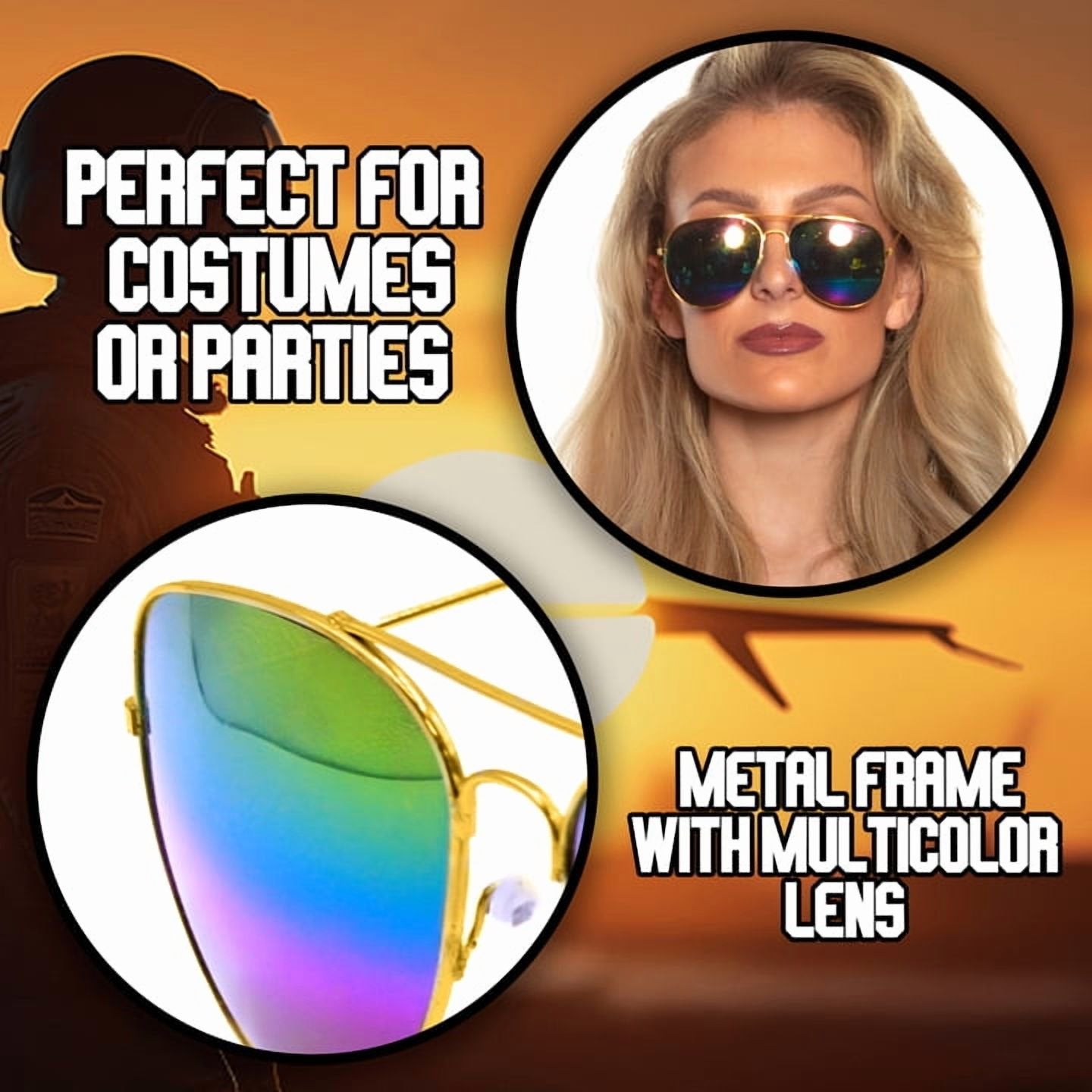 Multicolor Aviator Glasses