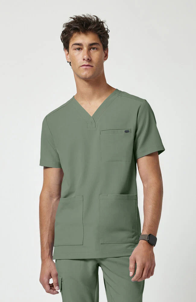 Parte superior con cuello en V para hombre Verde Acadia