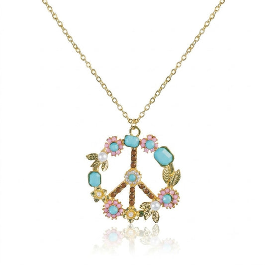 Hippie peace sign Necklace