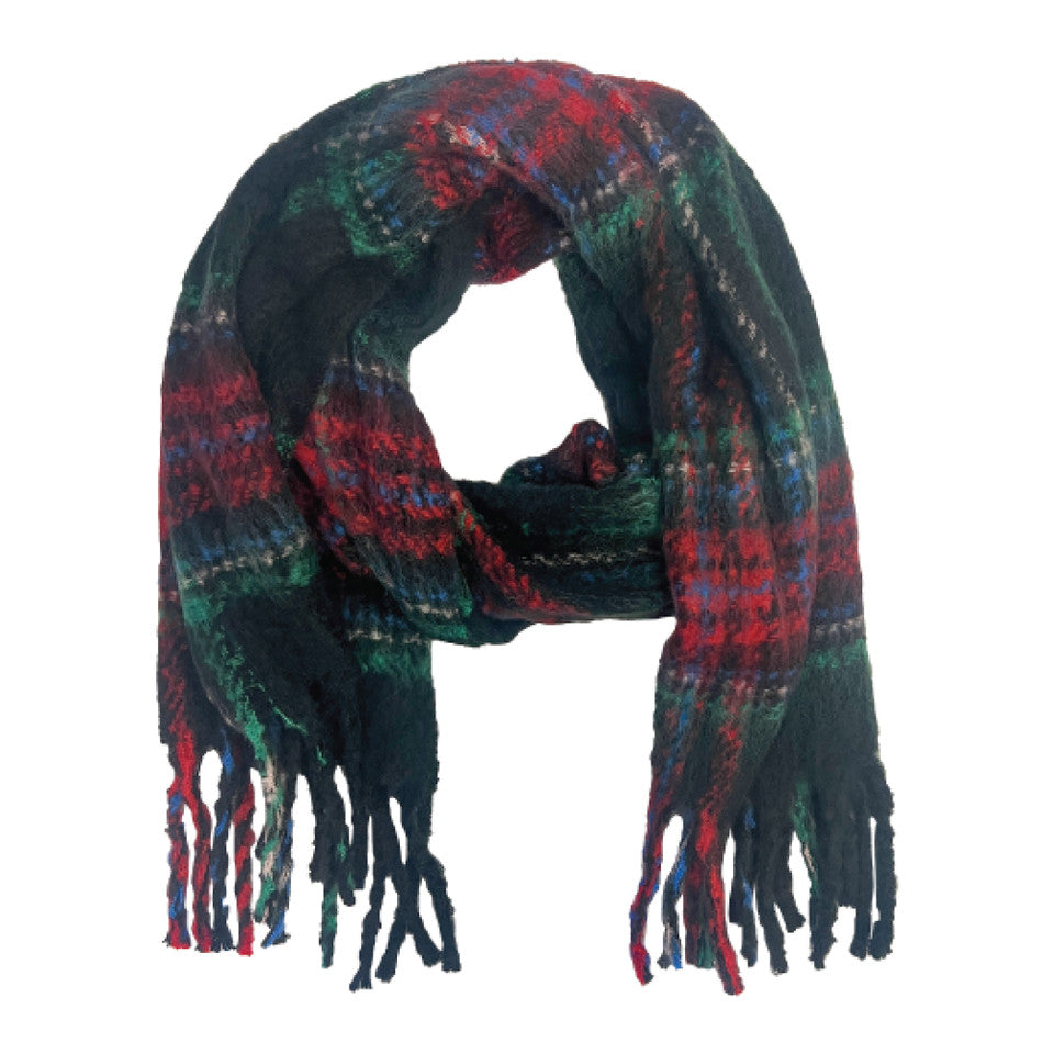 LADIES CLASSIC COLORS FUN FRINGE LONG SCARF