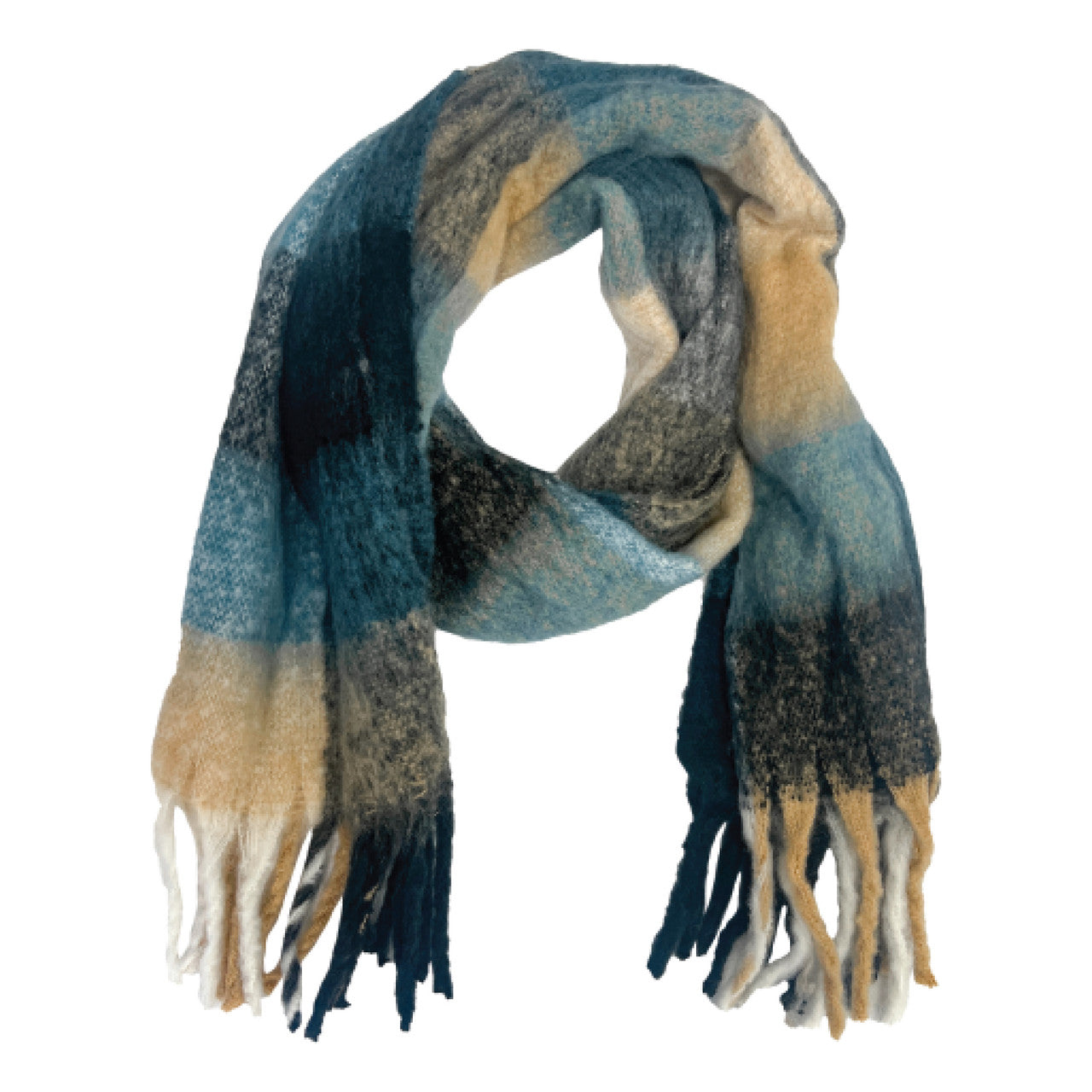 LADIES CLASSIC COLORS FUN FRINGE LONG SCARF