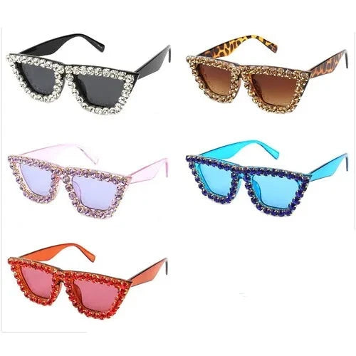 RHINESTONE LINED SUNGLASSES
