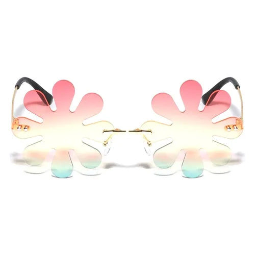 60's STYLE HIPPIE FLOWER OCEAN LENS SUNGLASSES