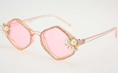 DIAMOND SHAPE PEARL AND GEM SUNGLASSES