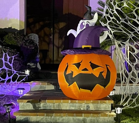 5FT Tall Ghost On Pumpkin