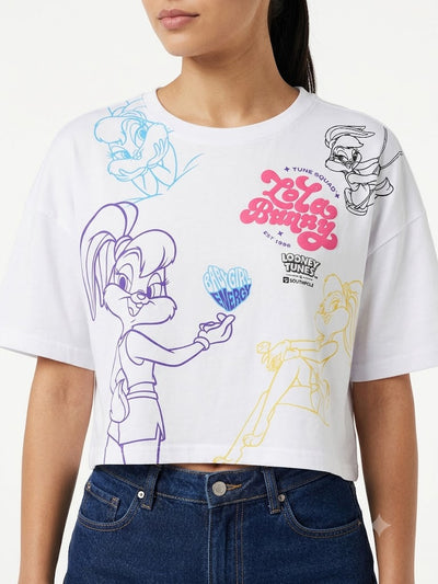 Camiseta corta Lola Bunny holgada blanca