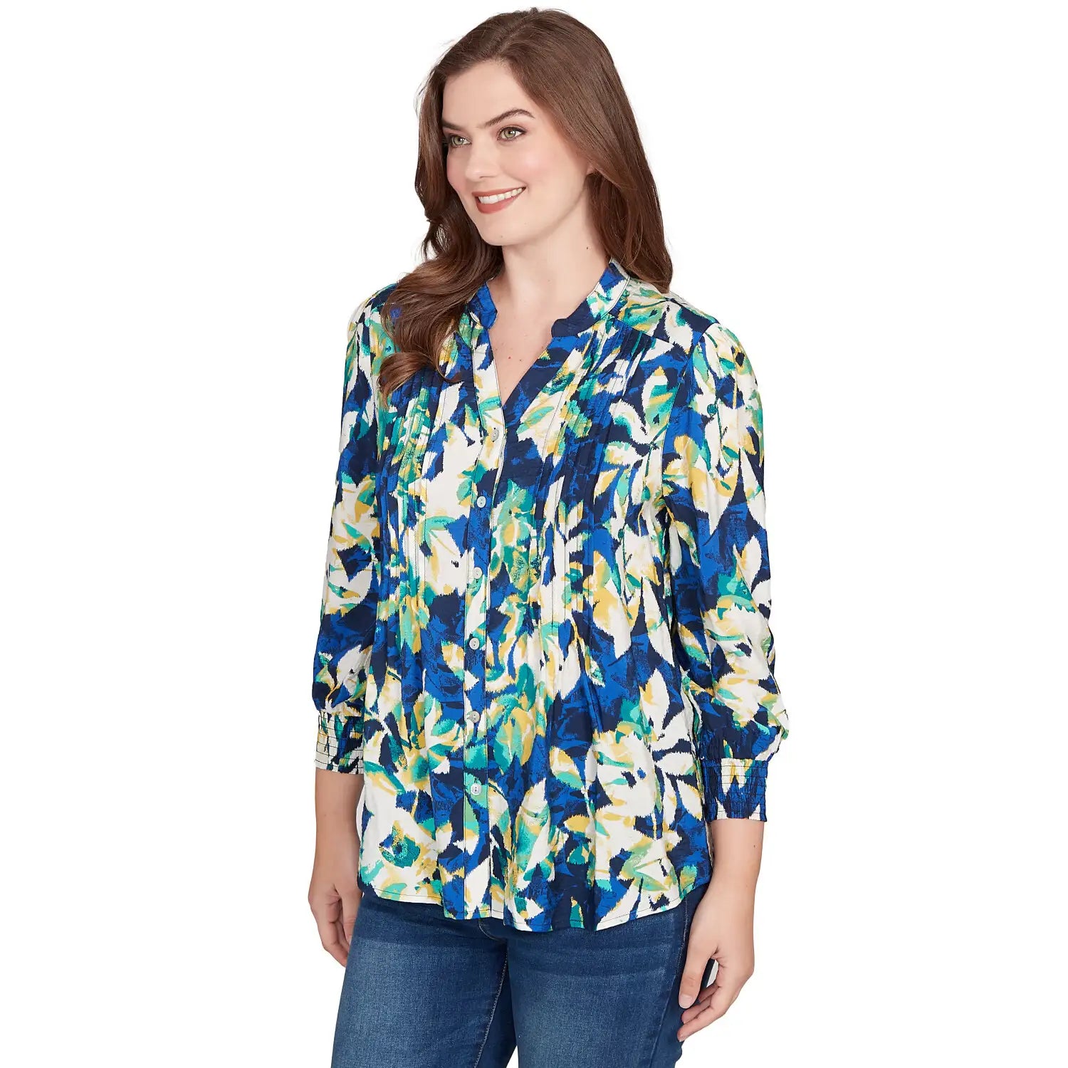 Floral Silky Voile Button Down Blouse - Ruby Rd