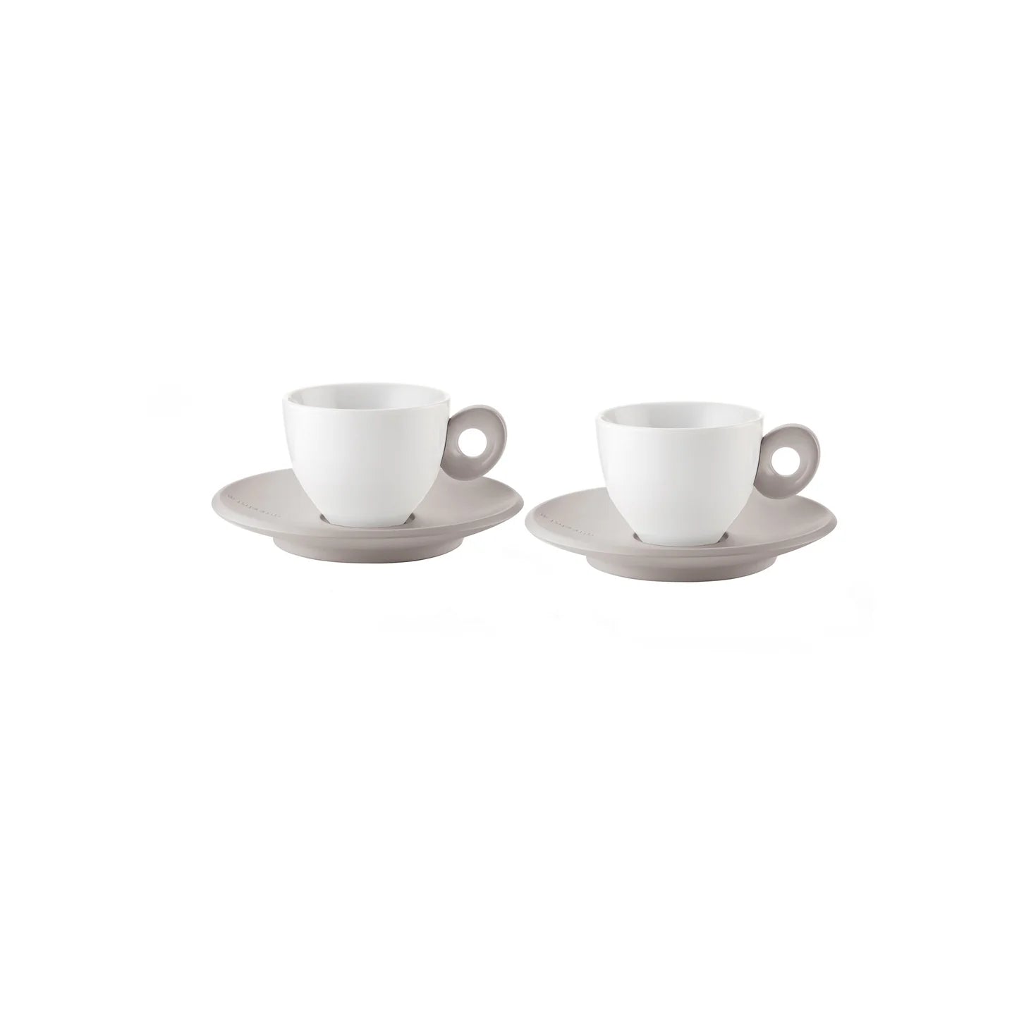 Everyday Set of 2 Espresso Cups with Saucers Taupe