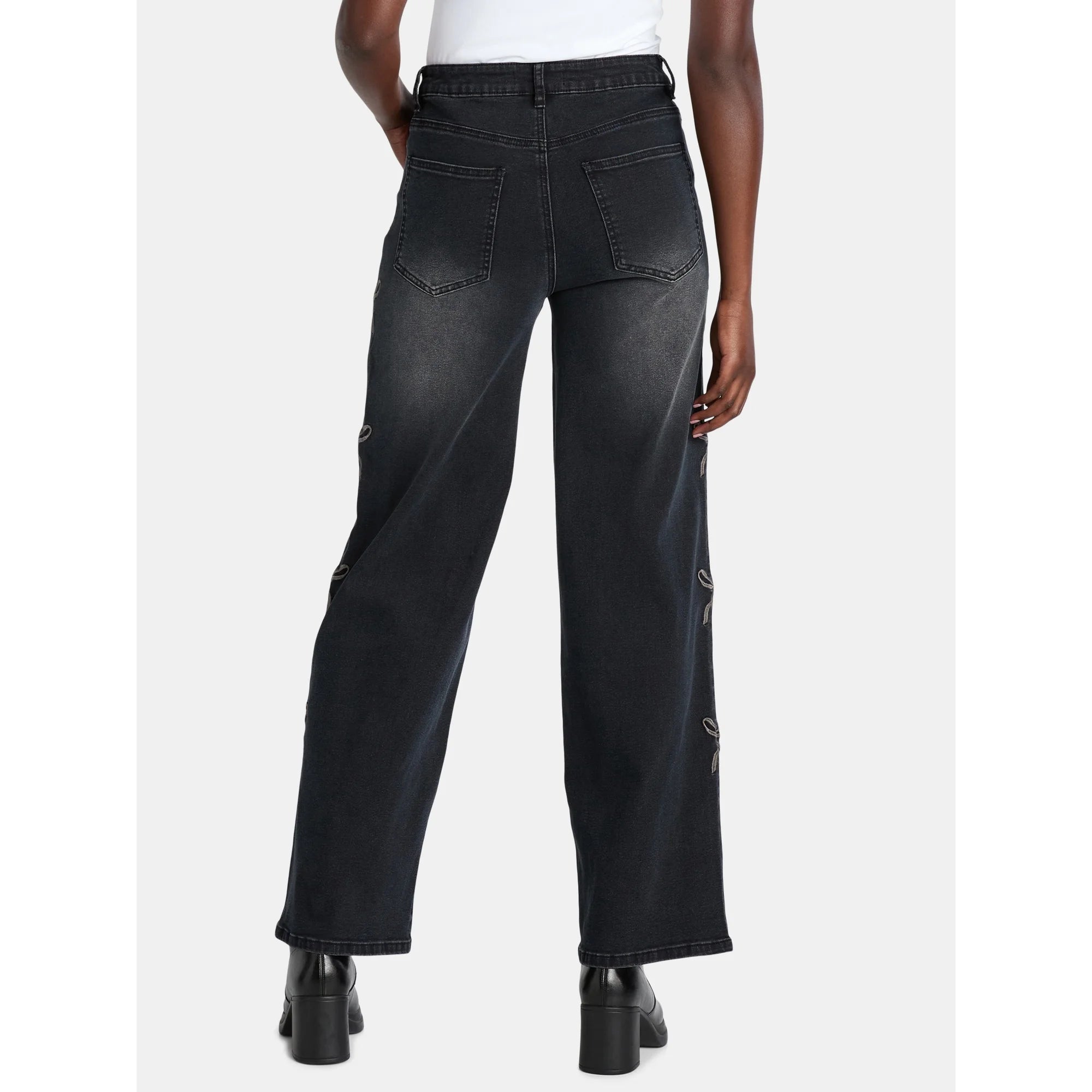 Pant Bow Embroidery Ultra White/Black