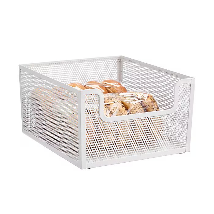 12 x 10 x 6  Frame Dip Front Basket Matte White