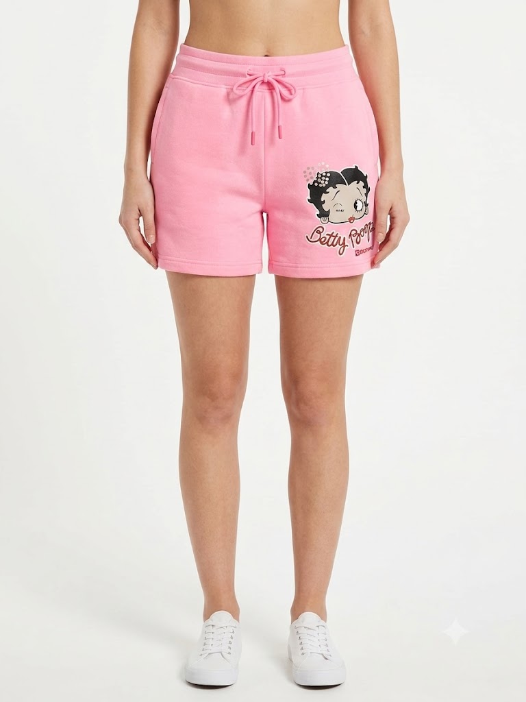 Betty Boop Fleece Shorts Pink