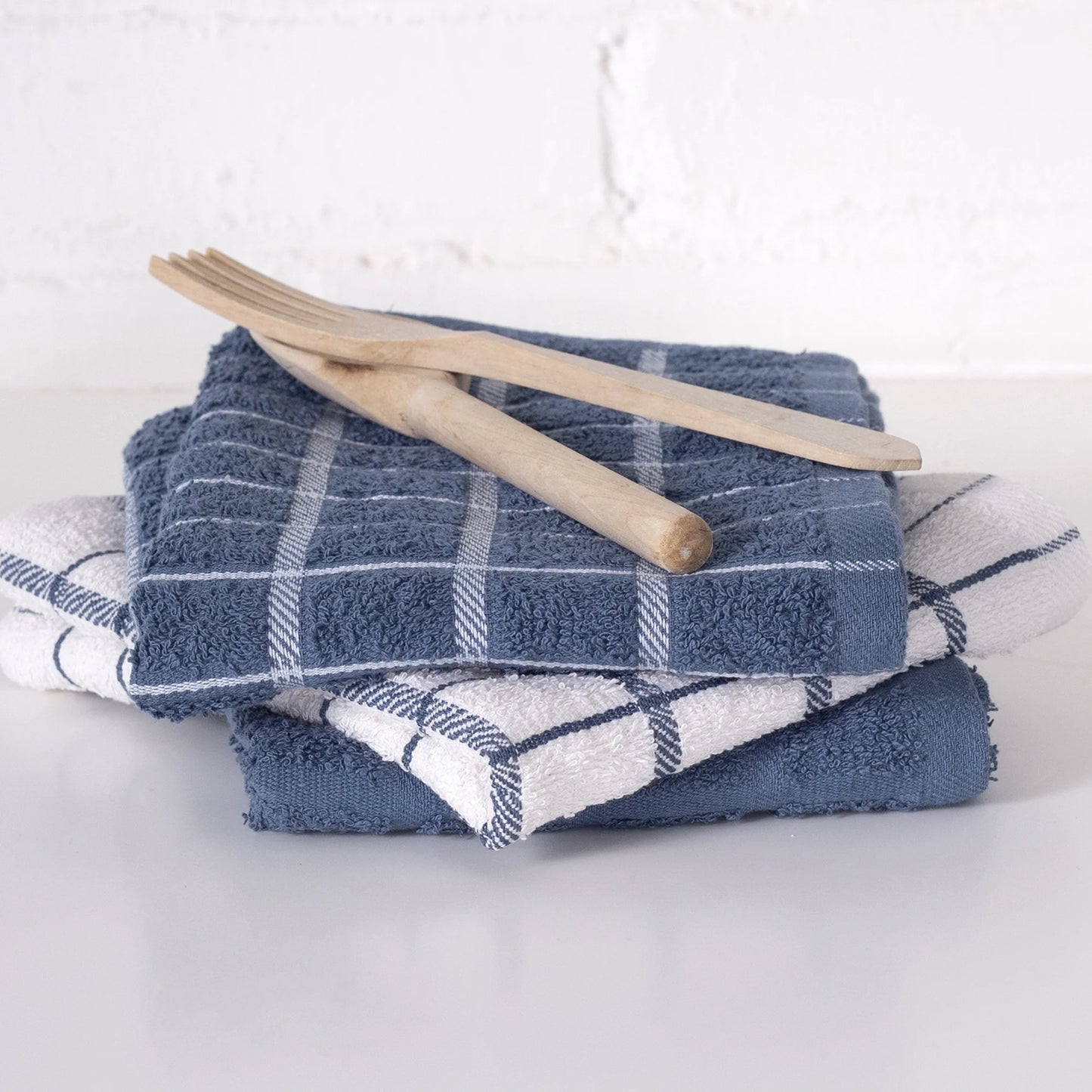 3Pk Terry Kitchen Towel Federal Blue  16 x 25