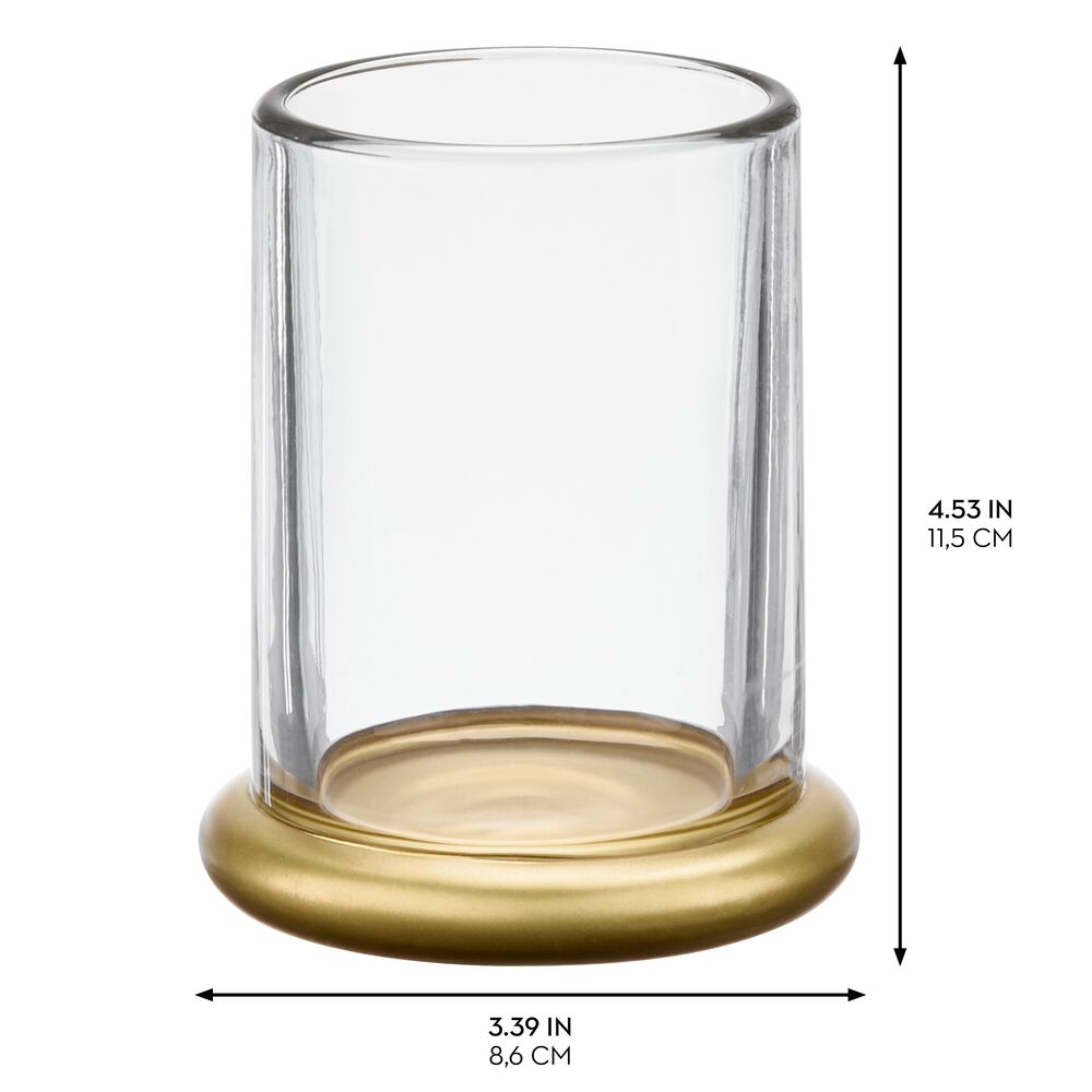 TIA Tumbler Soda Clear/ Soft Brass Glass