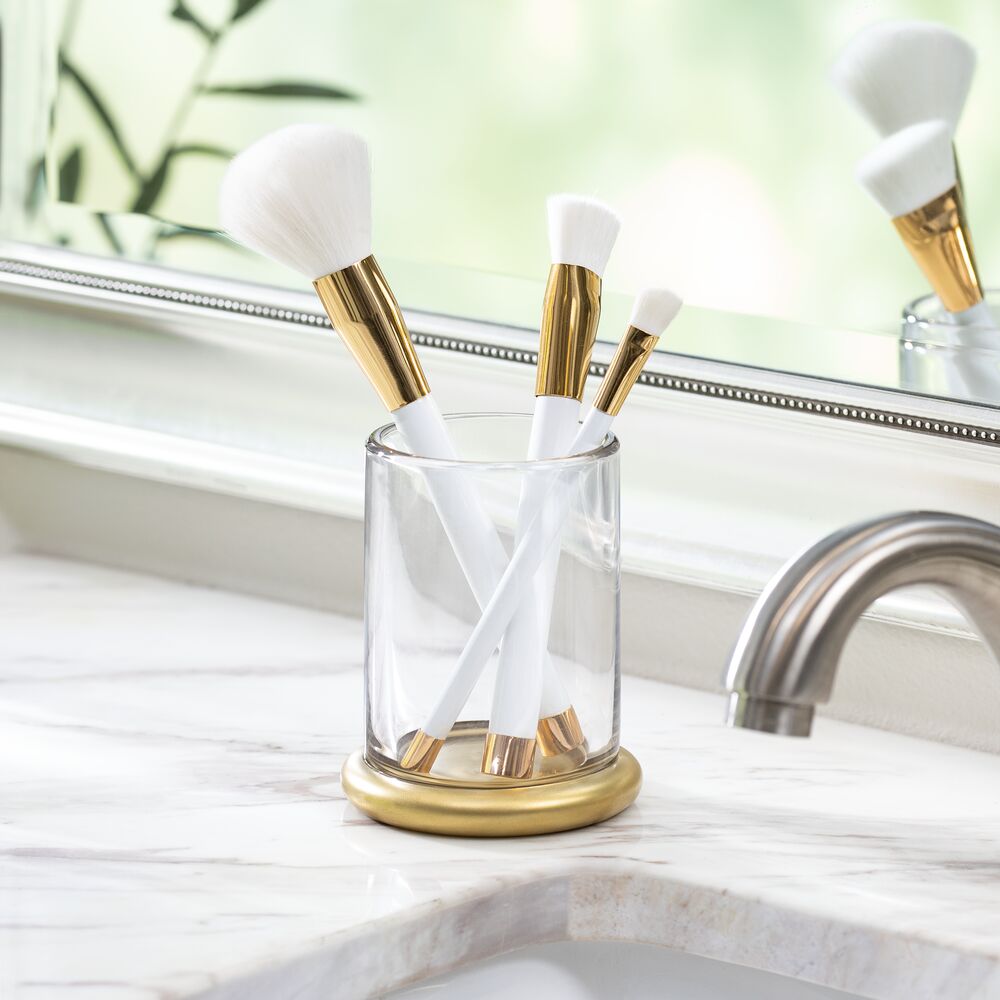 TIA Tumbler Soda Clear/ Soft Brass Glass