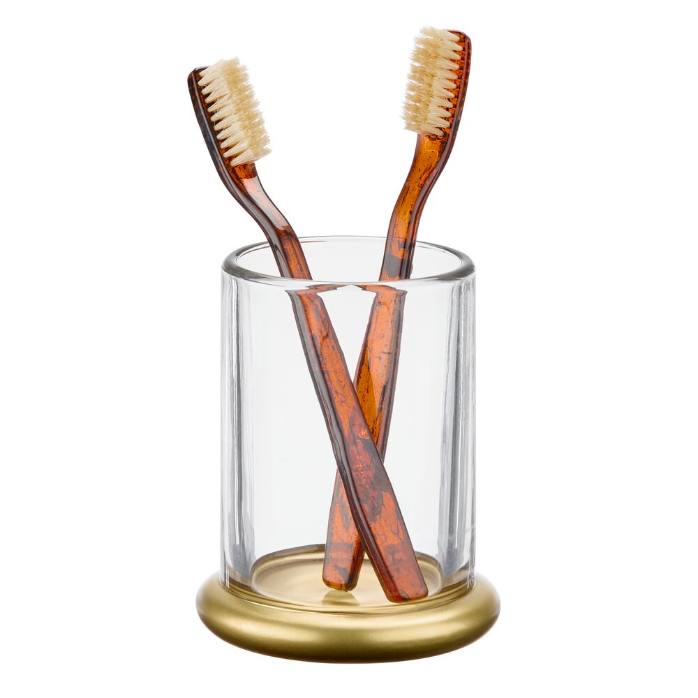 TIA Tumbler Soda Clear/ Soft Brass Glass