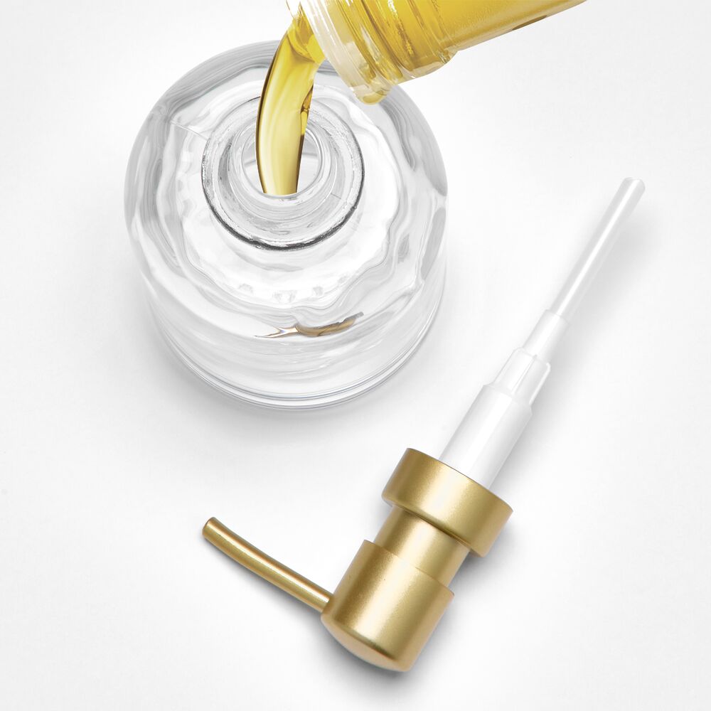 TIA Soap Pump Clear / Soft Brass Glass