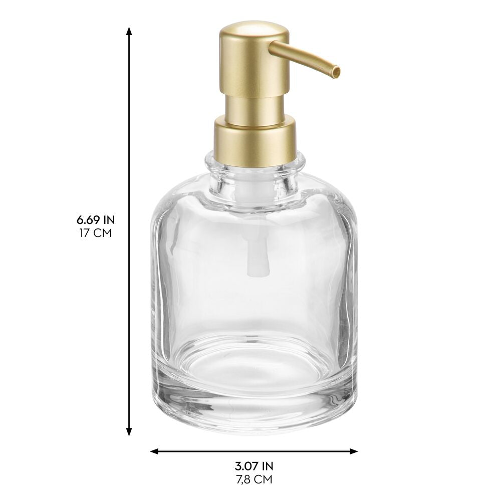 TIA Soap Pump Clear / Soft Brass Glass