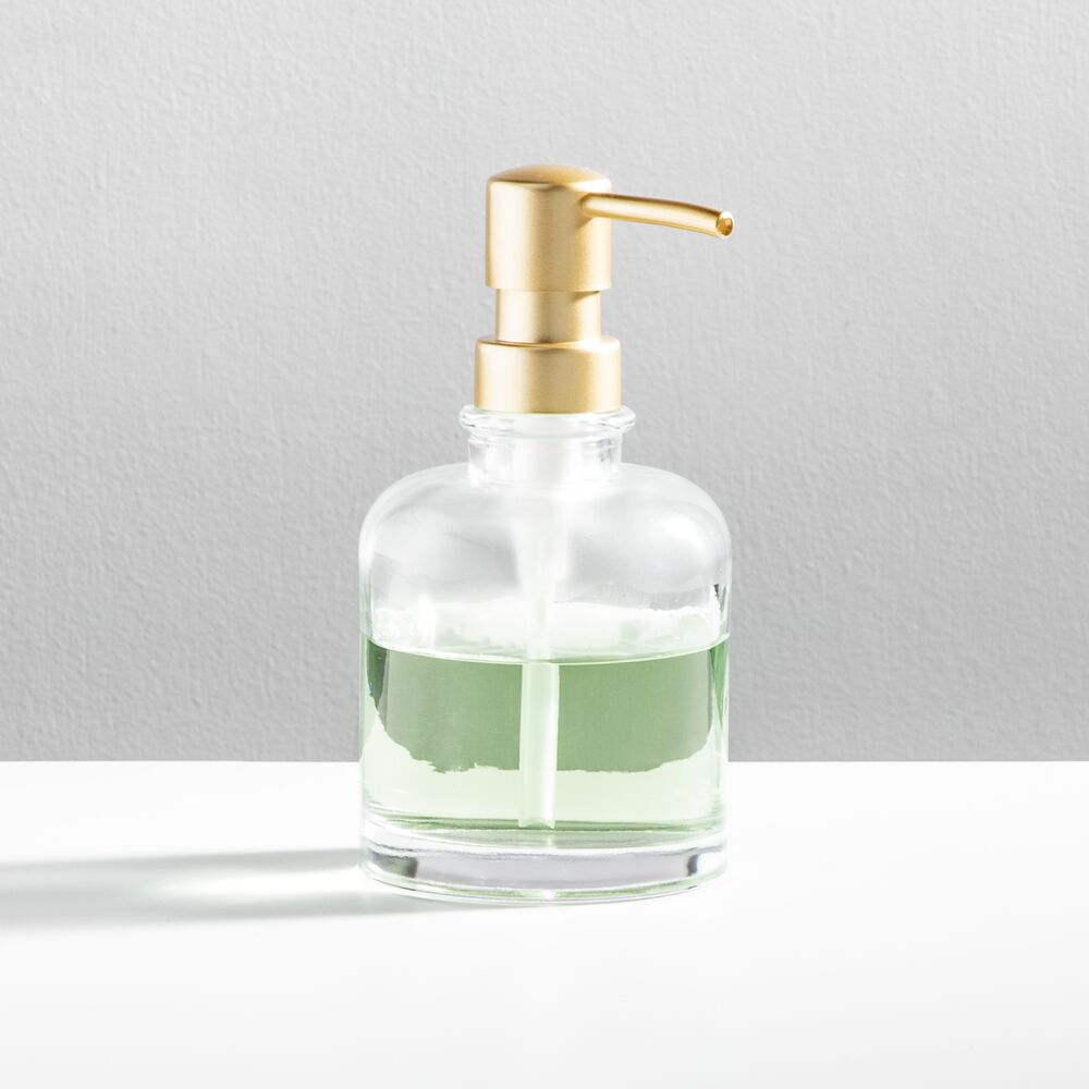 TIA Soap Pump Clear / Soft Brass Glass