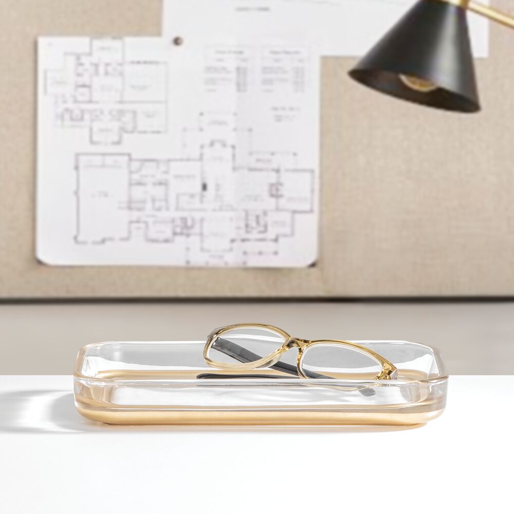 TIA Tray Glass Soft Brass