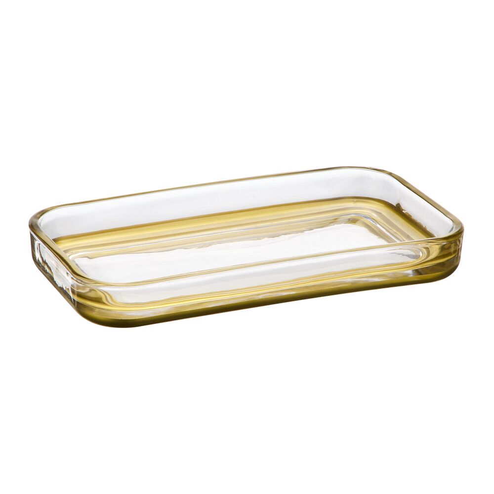 TIA Tray Glass Soft Brass