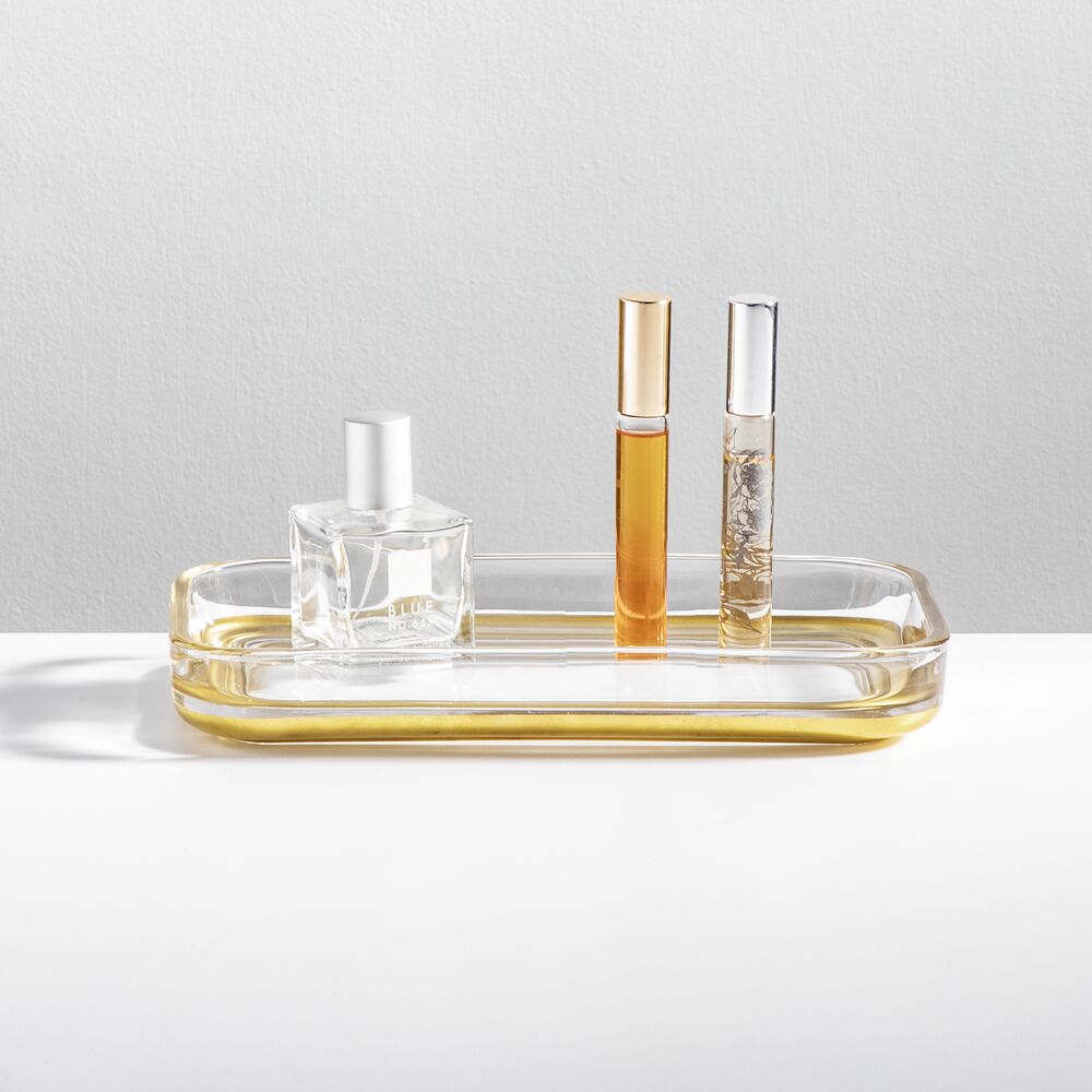 TIA Tray Glass Soft Brass