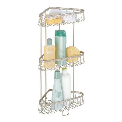 York Lyra 3 Tier Shower Shelf Satin