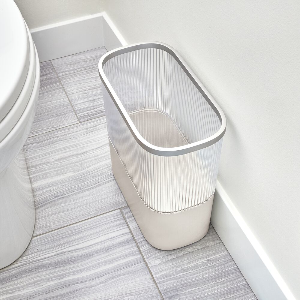 Fluted  Waste Can with Toilet Paper Reserve