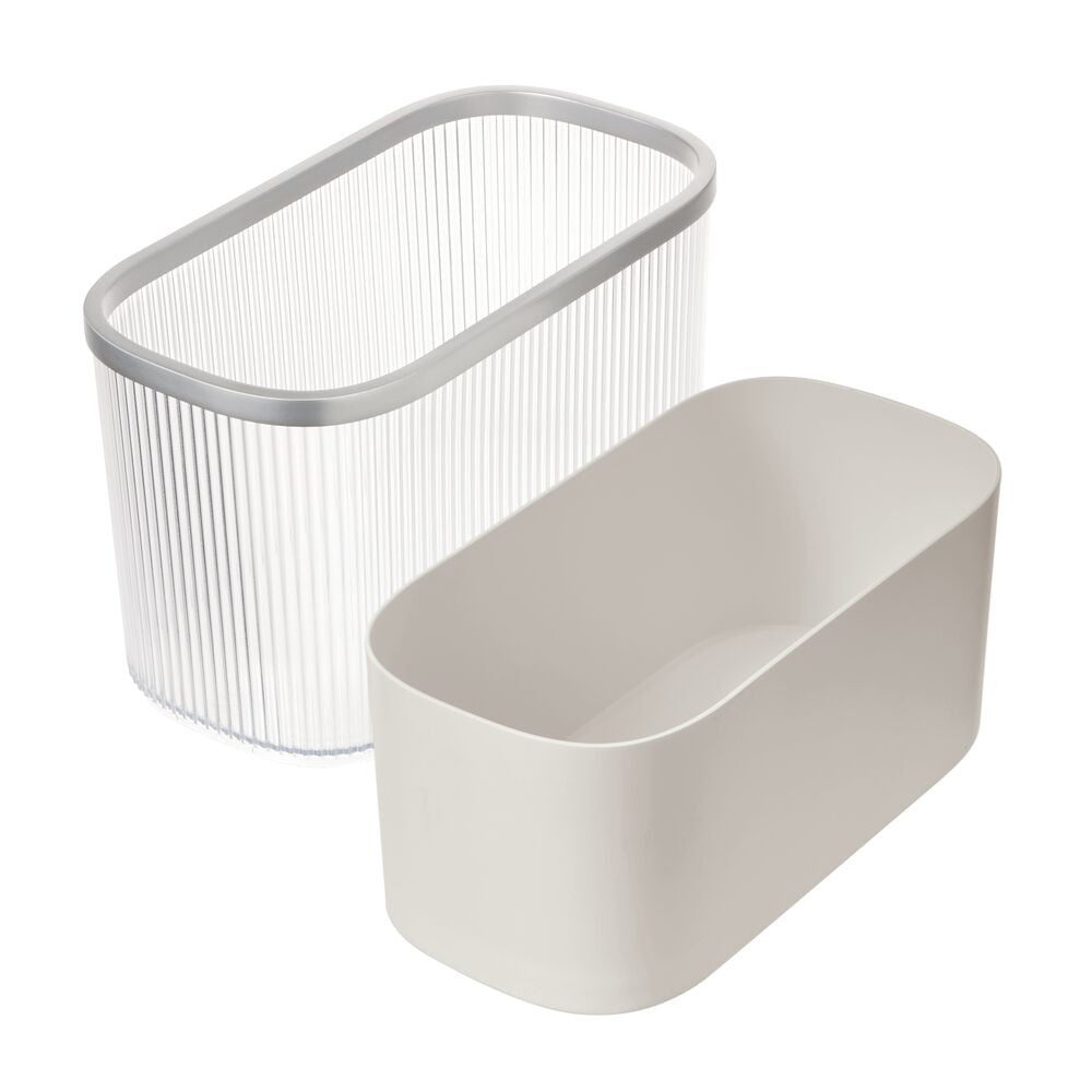 Fluted  Waste Can with Toilet Paper Reserve