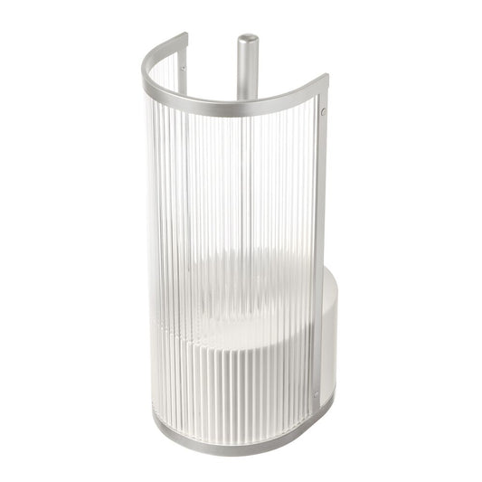 Fluted Bowl Brush with Shelf Clear/Satin/Gray
