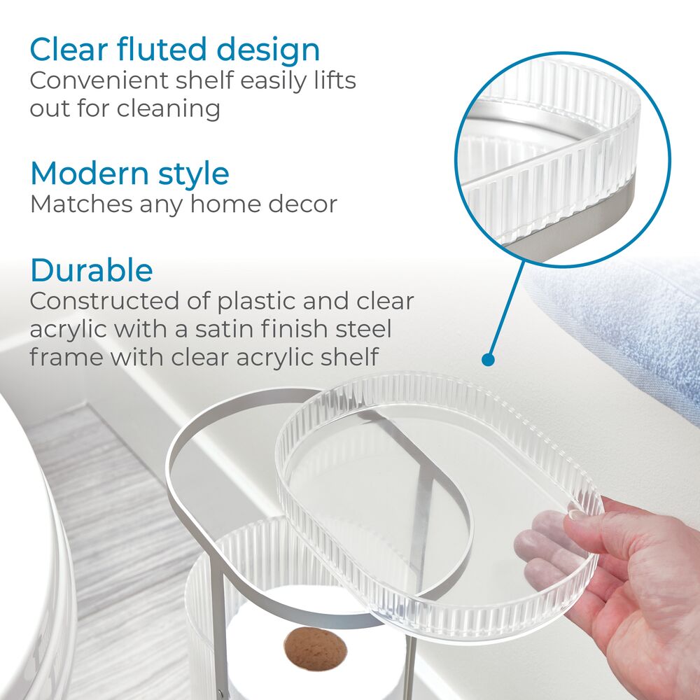 Fluted Toilet Tissue Holder with Shelf