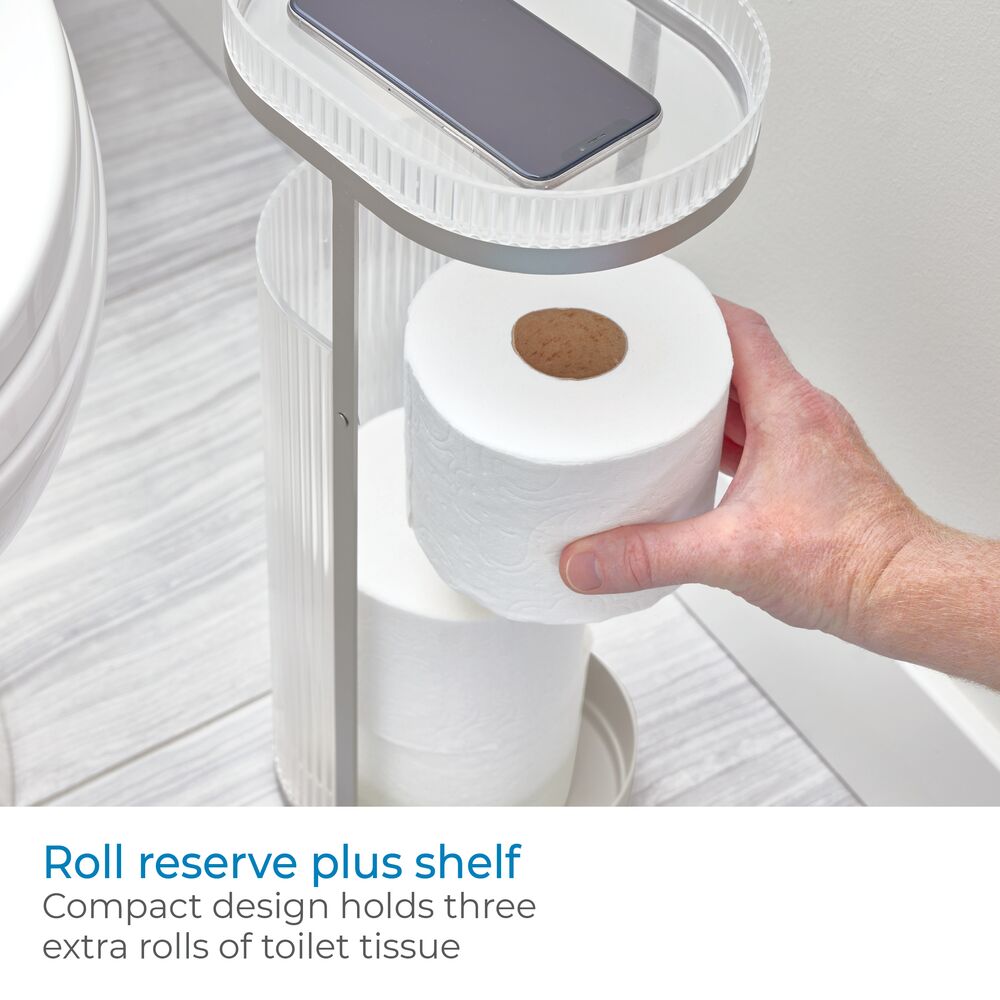 Fluted Toilet Tissue Holder with Shelf