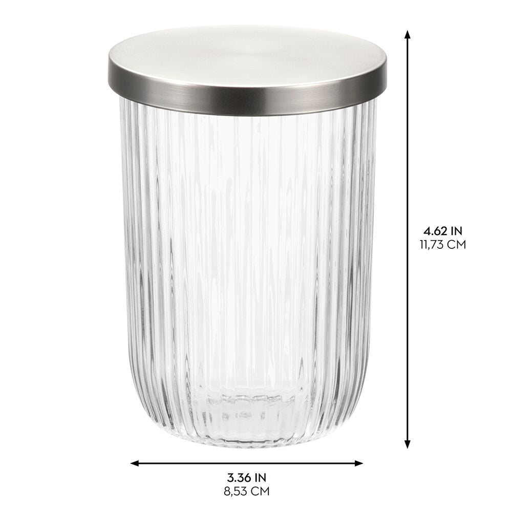 Fluted Glass Canister with Lid